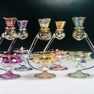 Egyptian hand blown glass oil burner decorative by 14k gold essential burner Egyptian glass aroma Pyrex glass oil burner