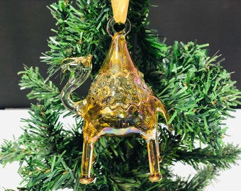 Egyptian hand blown glass camel ornament decorative by 14 k gold mouth blown glass ornaments Egyptian glass decor