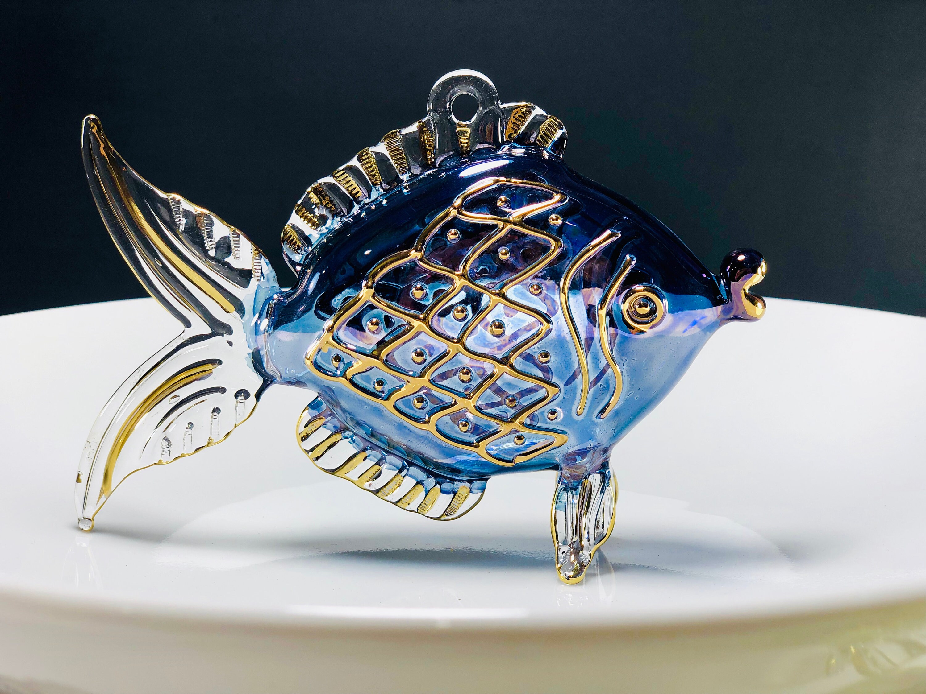 Egyptian Hand Blown Glass Fish Christmas Ornaments Decorative Etsy UK
