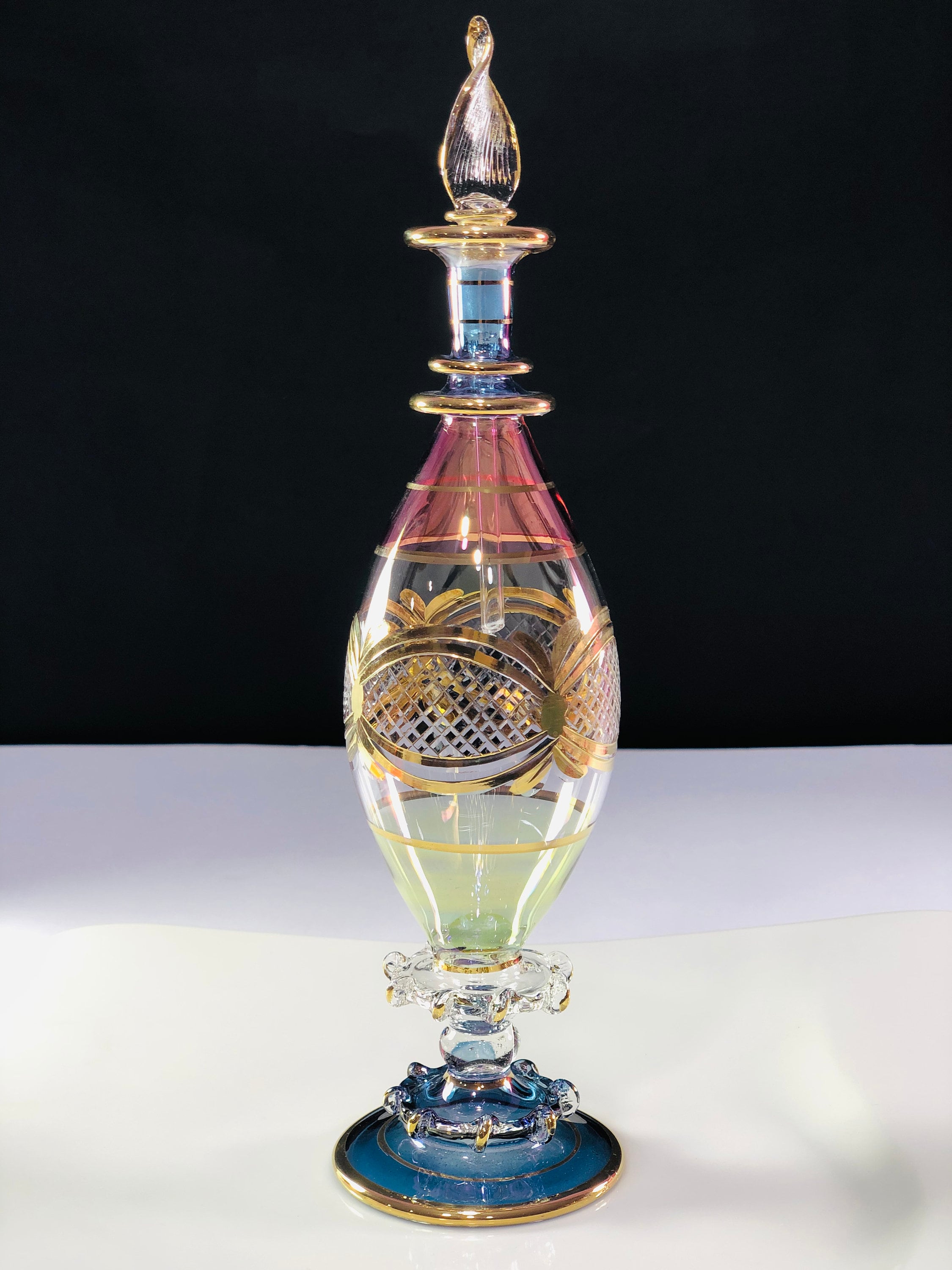 Egyptian Hand Blown Glass Perfume Bottles Xlarge Gold Etsy