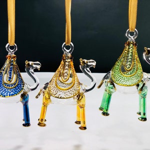 Egyptian hand blown glass Christmas ornaments camel glass ornament hand drawing glass ornament mouth blown glass ornament