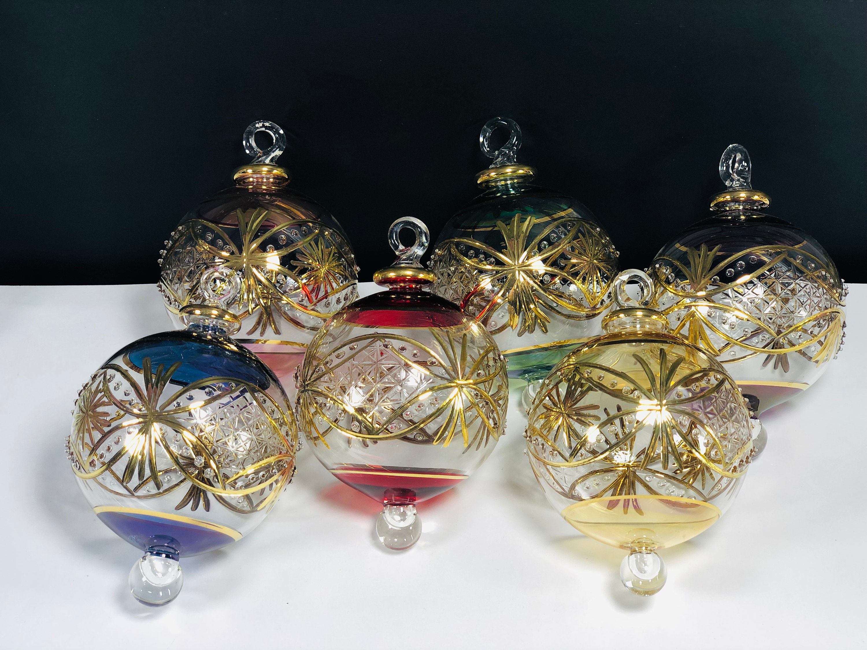 Egyptian hand blown glass Christmas ornaments decorative by Etsy