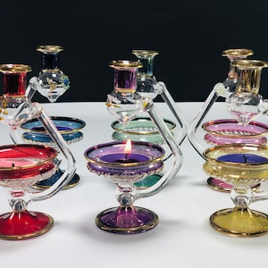 Egyptian hand blown glass oil burner decorative by 14k gold essential oil burner (this price for only one oil burner)