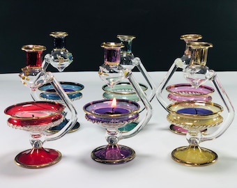 Egyptian hand blown glass oil burner decorative by 14k gold essential oil burner (this price for only one oil burner)