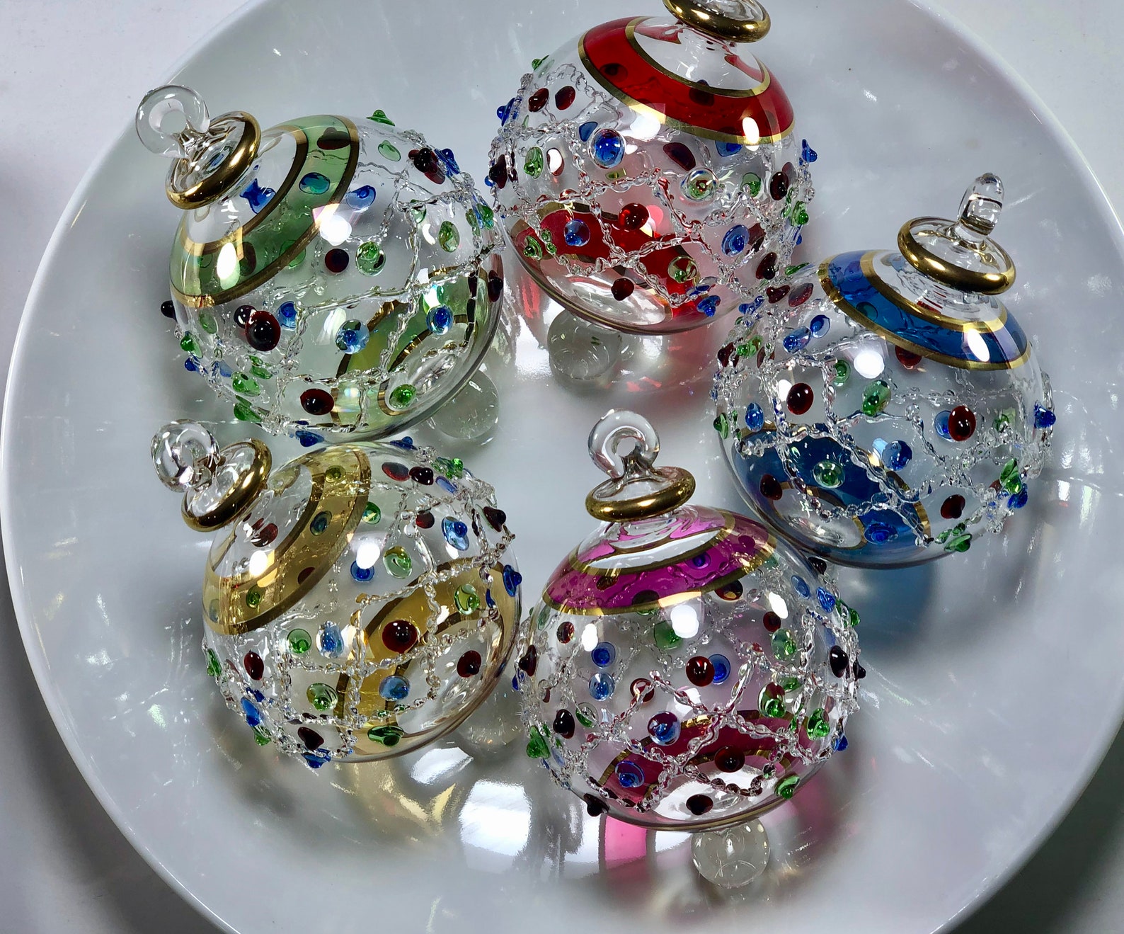 Egyptian Hand Blown Glass Christmas Ornaments Decorative by Etsy