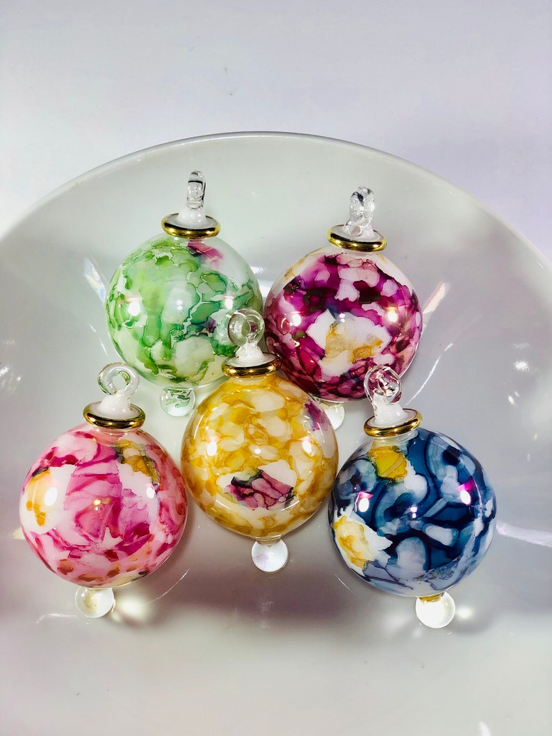 Set of Five Egyptian Hand Blown Glass Ornaments Decorative by Etsy