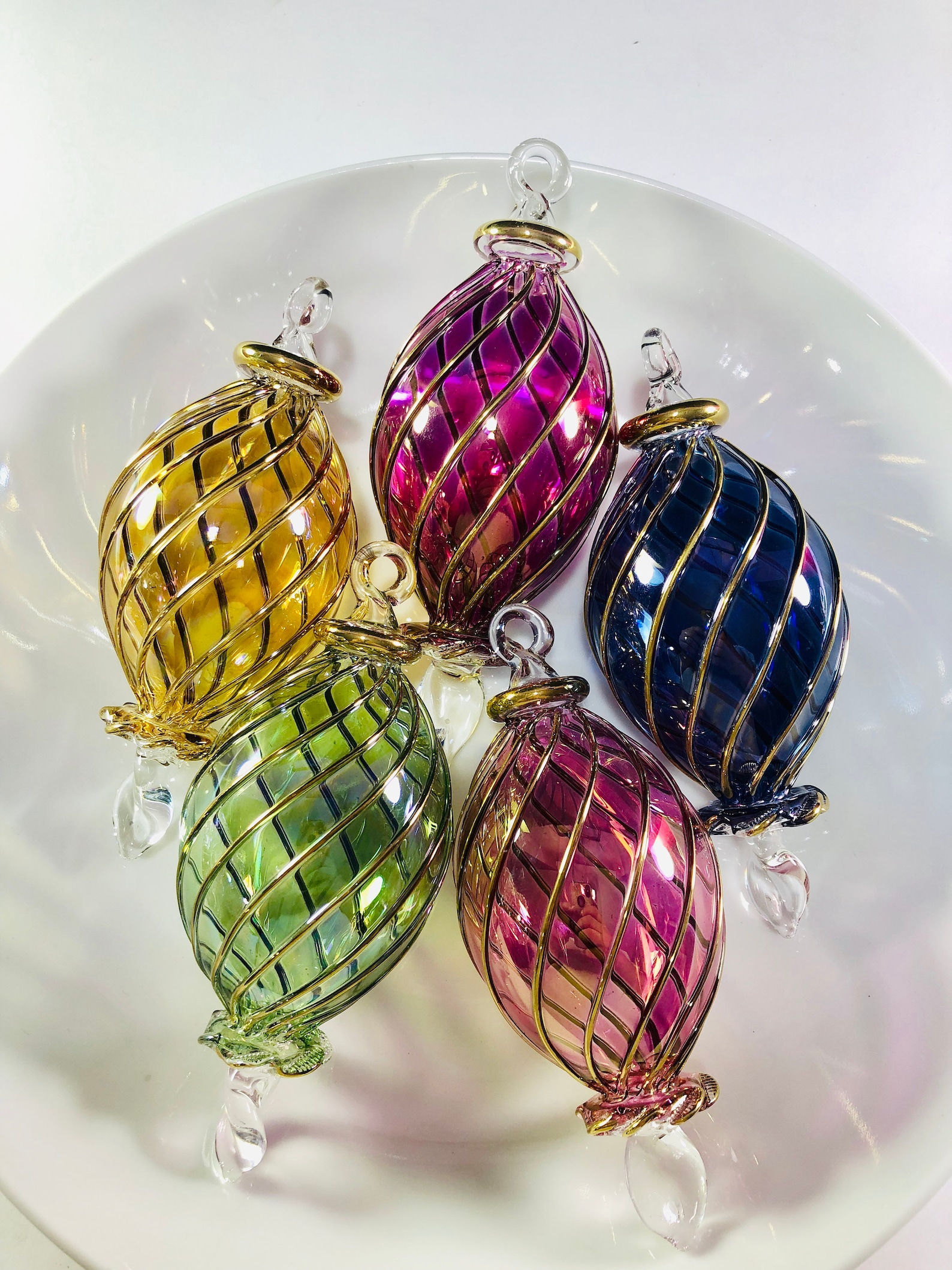 Egyptian Hand Blown Glass Christmas Ornaments Decorative by - Etsy