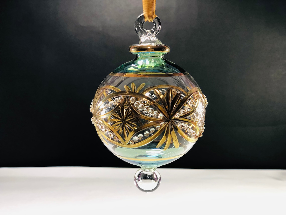 Egyptian hand blown glass Christmas ornaments decorative by Etsy