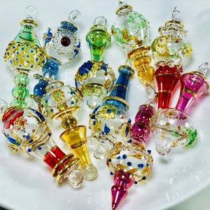 Set of ten Egyptian hand blown glass ornaments decorative by 14k gold Egyptian glass ornaments mouth blown glass ornaments Egyptian decor image 3