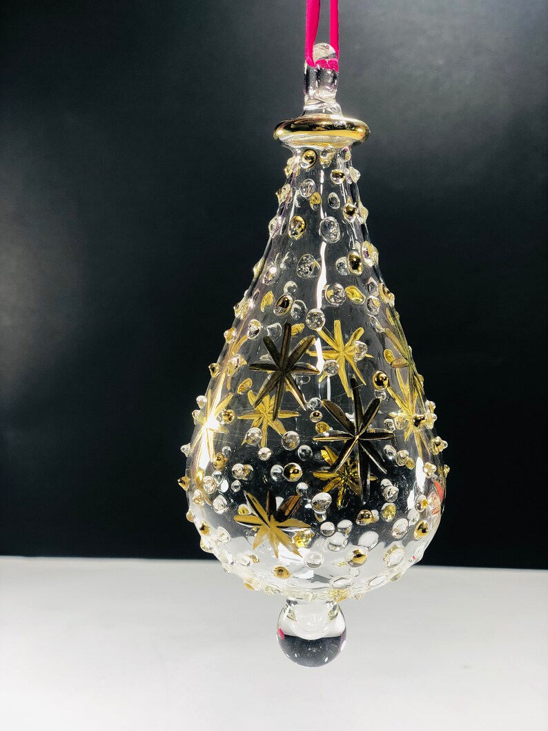 Egyptian hand blown glass ornaments decorative by 14 k gold Etsy
