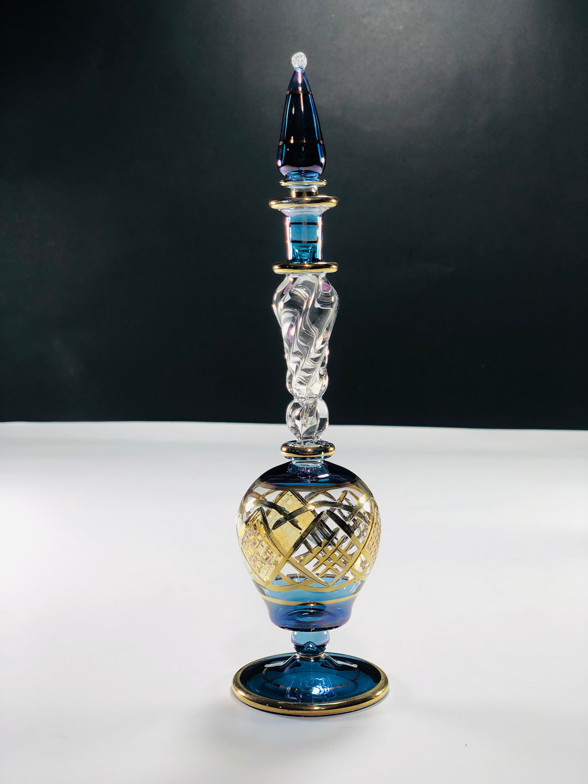 Egyptian Hand Blown Glass Perfume Bottle Decorative By 14k Etsy