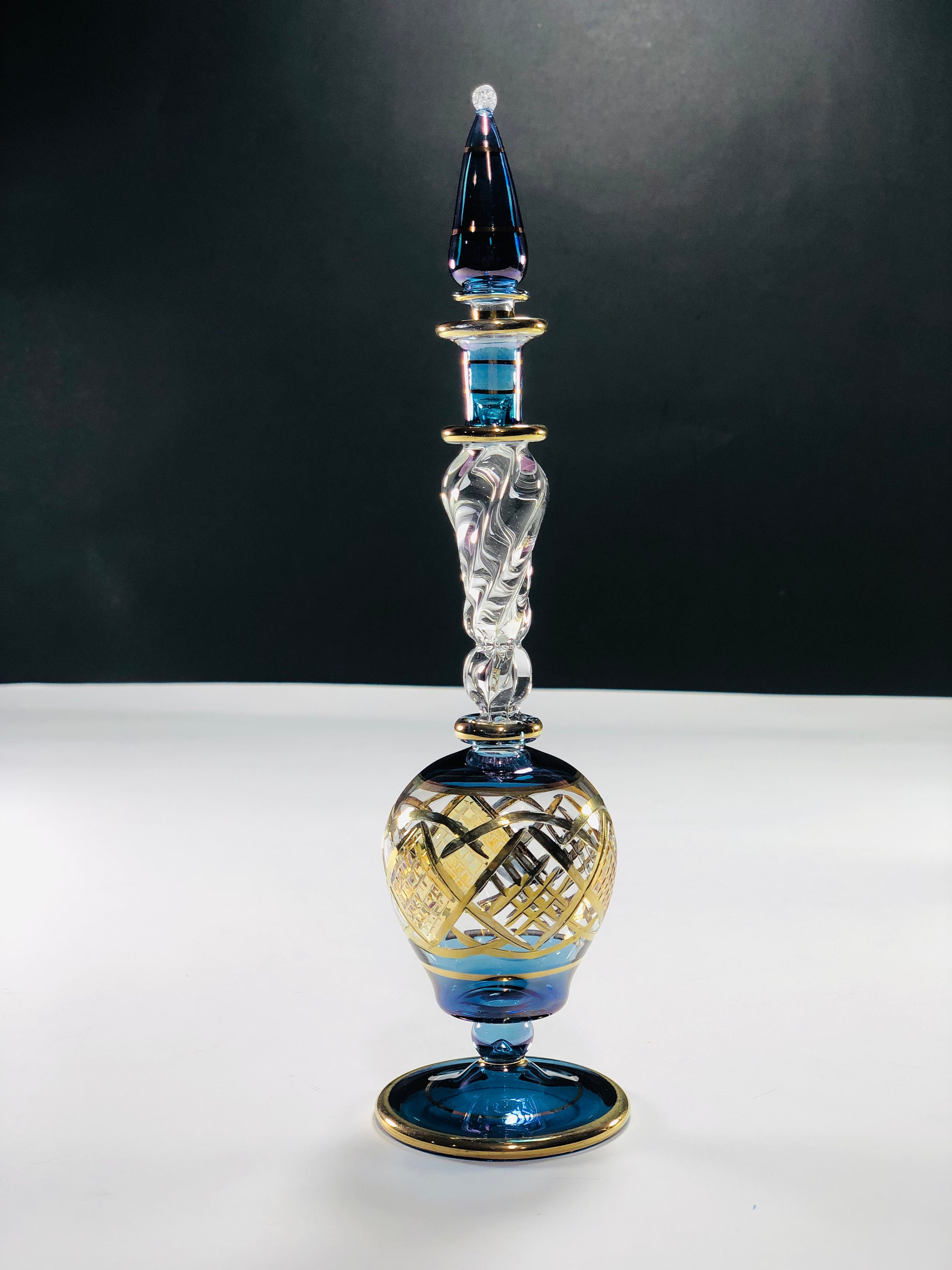 Egyptian hand blown glass perfume bottle decorative by 14k Etsy