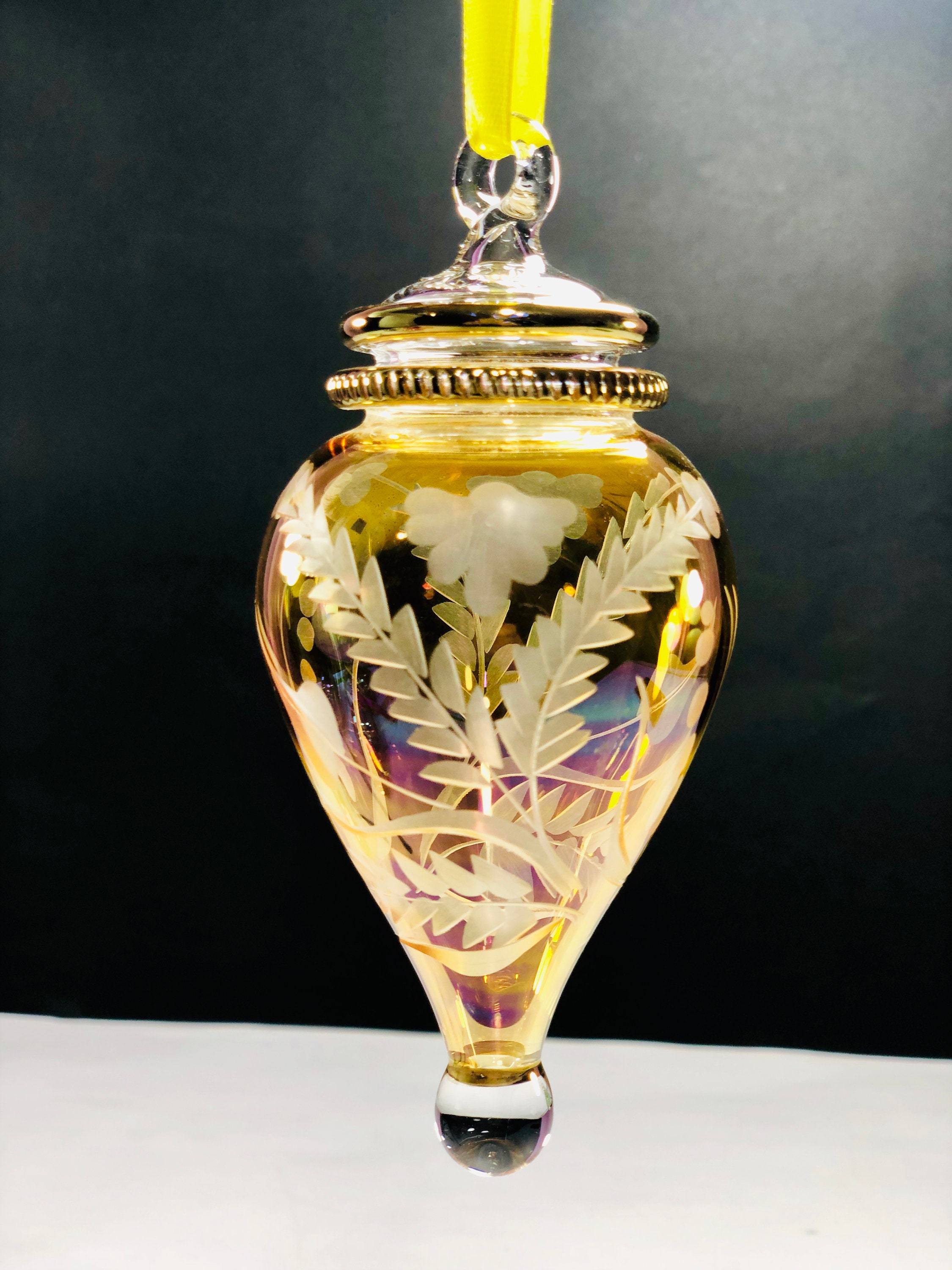 Egyptian Hand Blown Glass Ornament Decorative By 14 Kart Gold Etsy