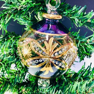 Egyptian hand blown glass Christmas ornaments decorative by 14k gold Egyptian Glasse ornaments (this price for Only One ornament)