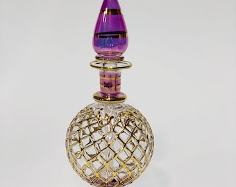 Egyptian hand blown glass perfume bottles decorative by gold genie perfume bottle