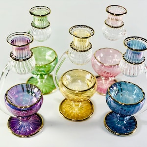 Egyptian hand blown glass oil burner decorative by 14k gold Pyrex aroma fragrances oil burner Egyptian glass