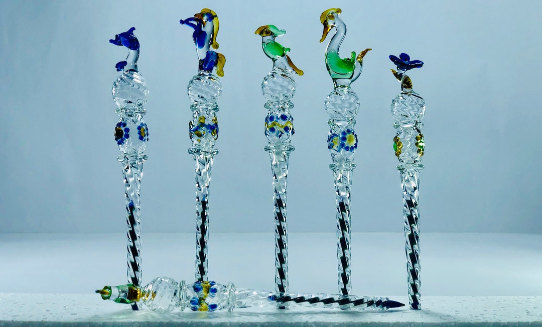 Egyptian Hand Blown Glass Pen Made of Crystal Pyrex Glass by Egyptian