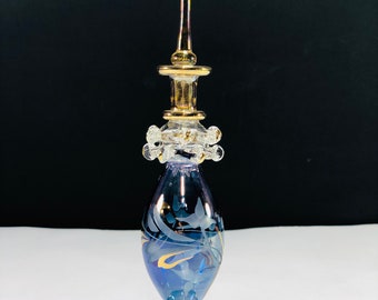 Egyptian Hand Blown Glass Perfume Bottles Decorative by 14k Gold