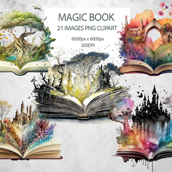 21 Png Clipart Magic book, Fantasy Books | 300 dpi | Commercial use