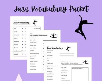 Jazz Dance Vocabulary Packet