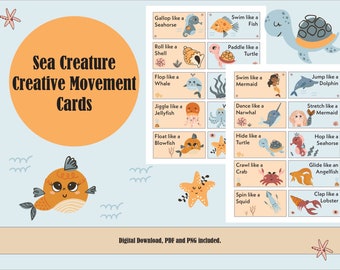Sea Creature Creative Movement Cards