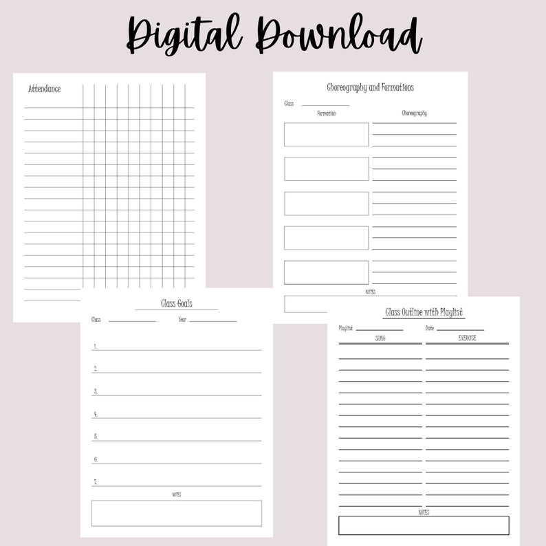 Dance Teacher Lesson Planning Pack Etsy