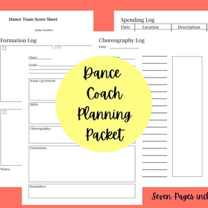 Dance Coach Planner Printable