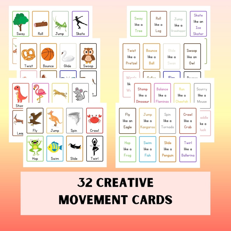 Dance and Creative Movement Activity Cards for Kids - Printable ...