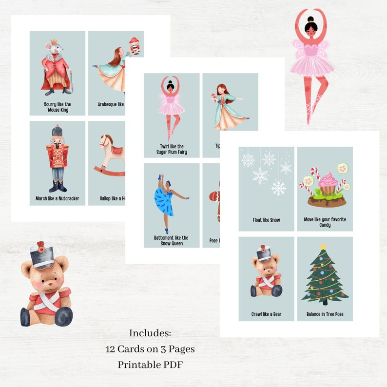 Nutcracker Movement Cards Etsy