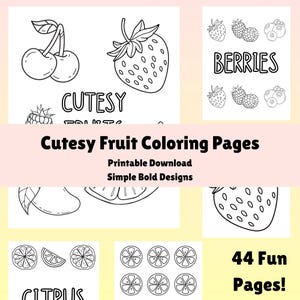 Fruit Coloring Book Digital Download