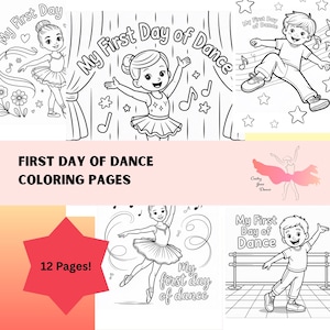 My First Day of Dance Coloring Pages | Printable Back to Dance Activity | Digital Download
