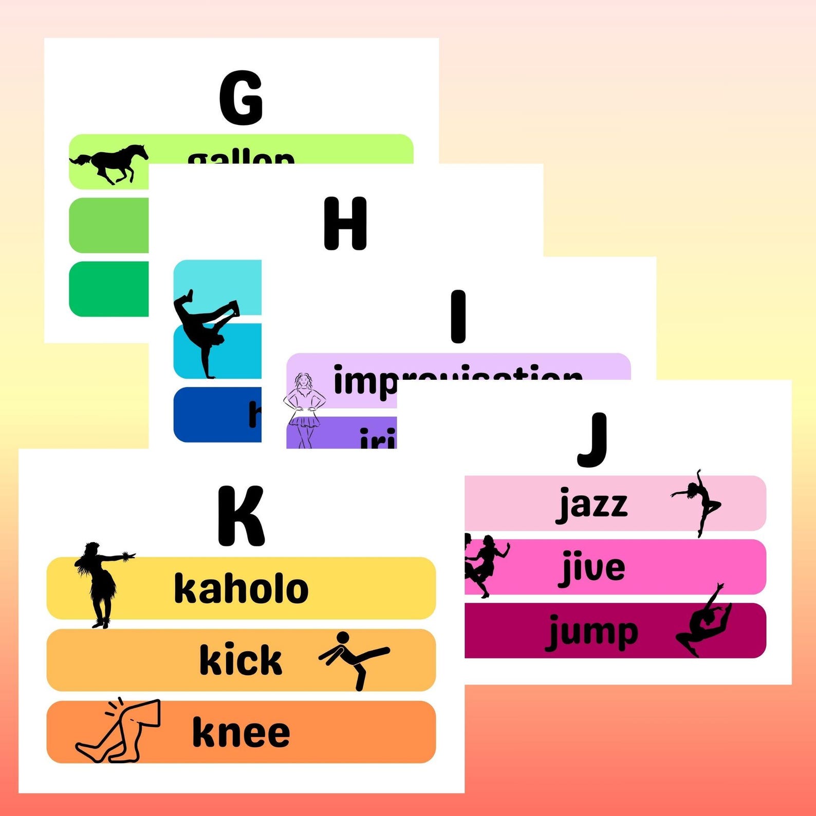 Dance Classroom Word Wall | Prek-5th Grade Vocabulary (PDF) - Etsy