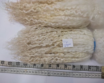 Natural washed fleeces Wensleydale long curls hair dool 50 gr/ 1.75 oz