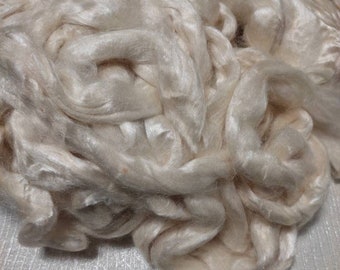Soie de tussah non teinte, fibre de soie, soie de tussah de qualité A, mèche de soie
