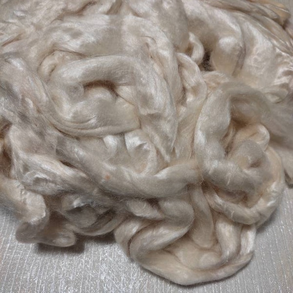 Undyed Tussah Silk , silk Fiber,  A Grade Tussah silk , Silk roving