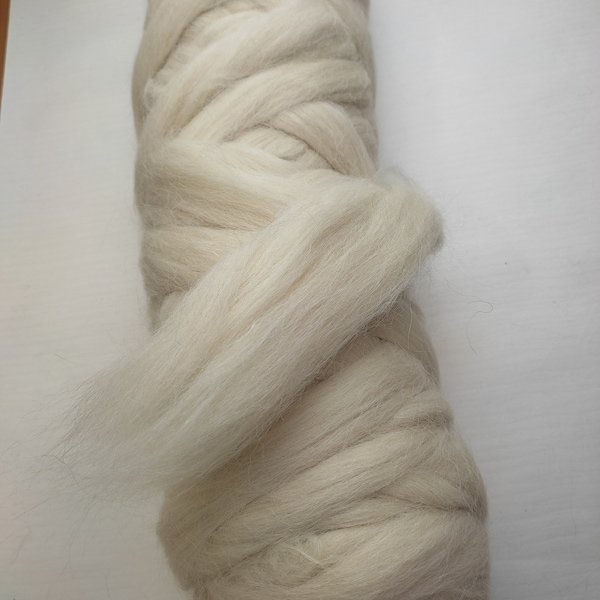 Top de Lana de Alpaca 3,5 oz Blanco - Excelente para Fieltro Húmedo, Decoración de Fieltro, Fieltro Nuno, Fieltro de Aguja o Huacaya Hilada