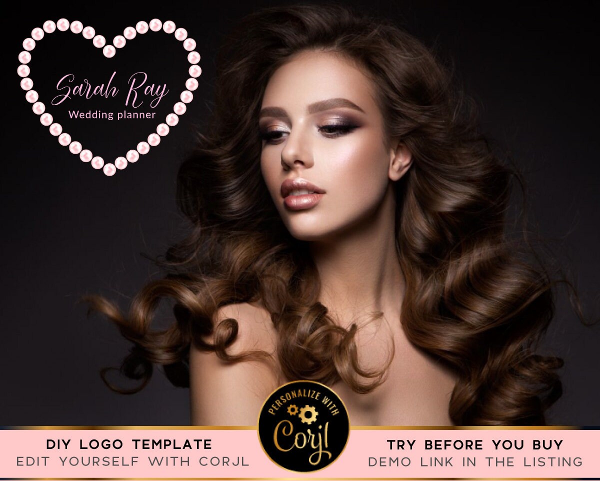 Heart Logo Design DIY Logo Pearls Logo Premade Logo Logo Etsy
