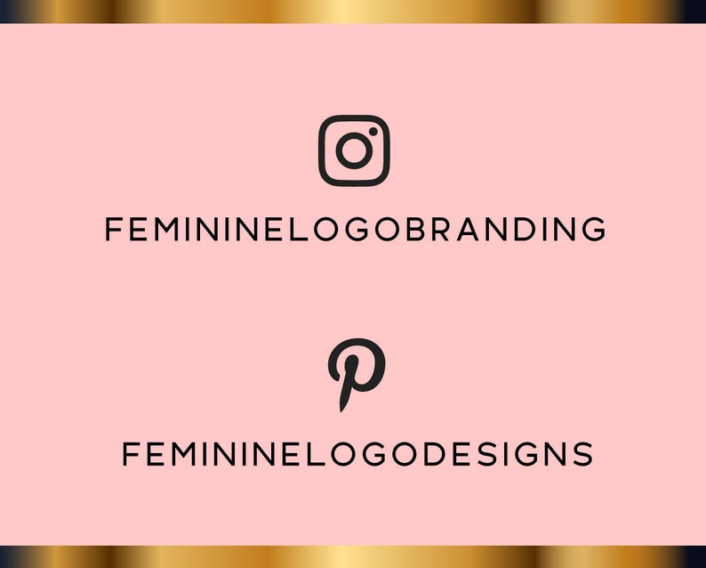 Pink Gold Logo DIY Logo Design Gold Glitter Logo Logo Etsy