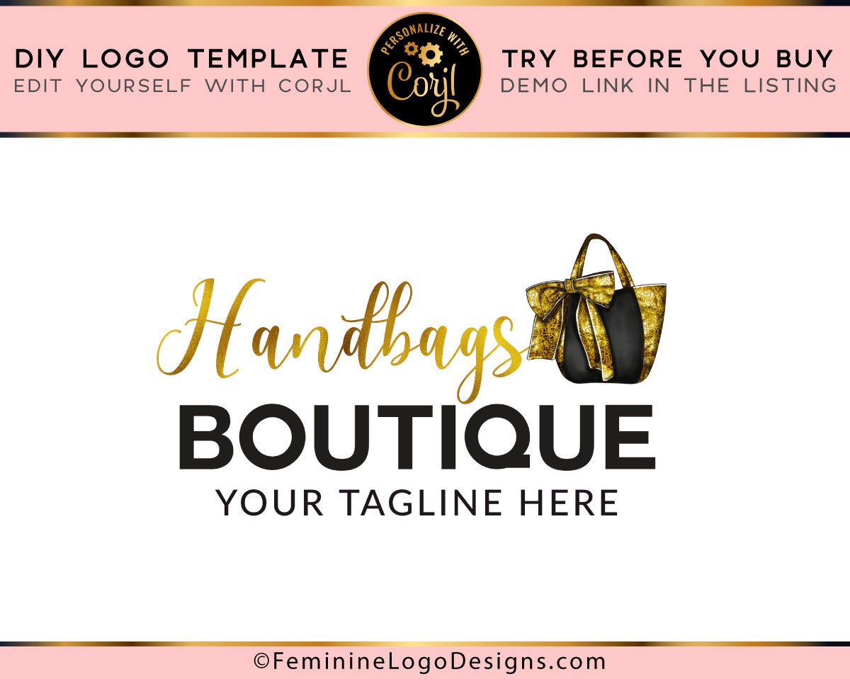 Handbag logo Bag logo DIY fashion logo Fashion boutique Etsy