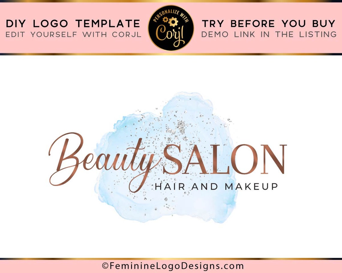 COPPER LOGO DIY Logo Design Edit Yourself Logo Template | Etsy