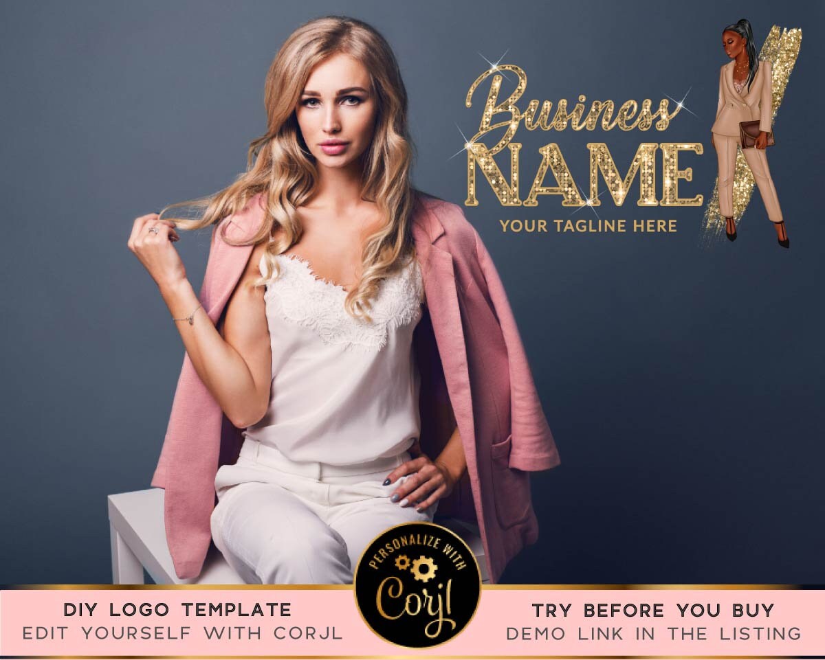 Girl boss logo Boutique logo Clothing logo Store logo Etsy