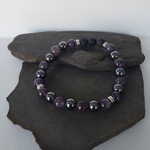 Men&#39;s Sobriety & Addiction Genuine Crystal Energy Bracelet