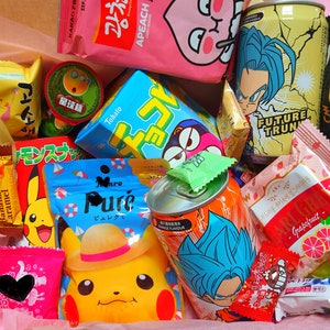 Asian Snack Box Full Size Snacks Premium Japanese Candy Anime Soda Perfect for Birthday Holidays Valentine's Day Lunar Year Get Well Soon