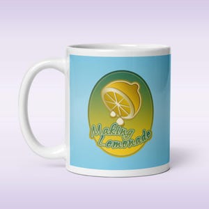 Making Lemonade; Blue, Green and Yellow, Ceramic mug