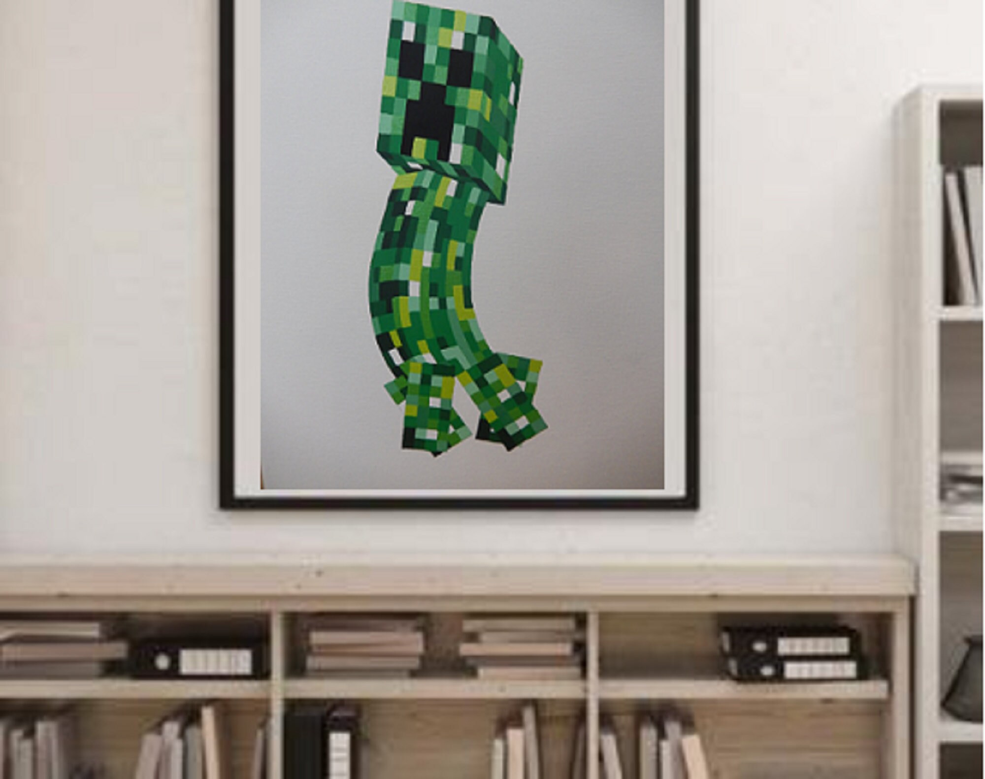 Custom Minecraft Creeper Painting 12 X 12 