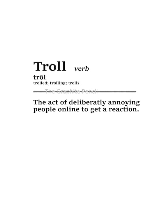 Troll Definition Gamer Print Gamer Digital Printable 