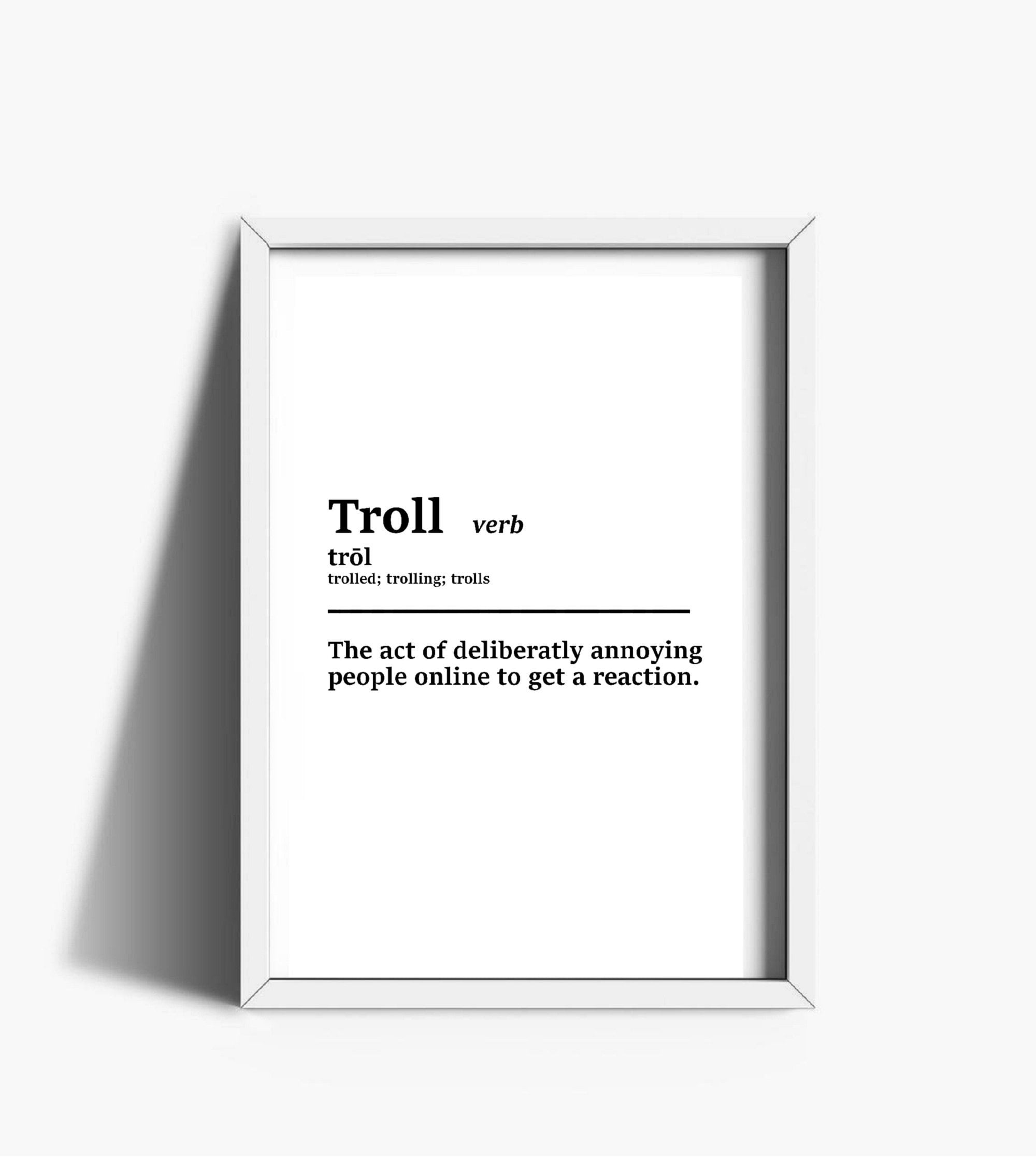 Troll Definition, Gamer Print, Gamer Digital Printable