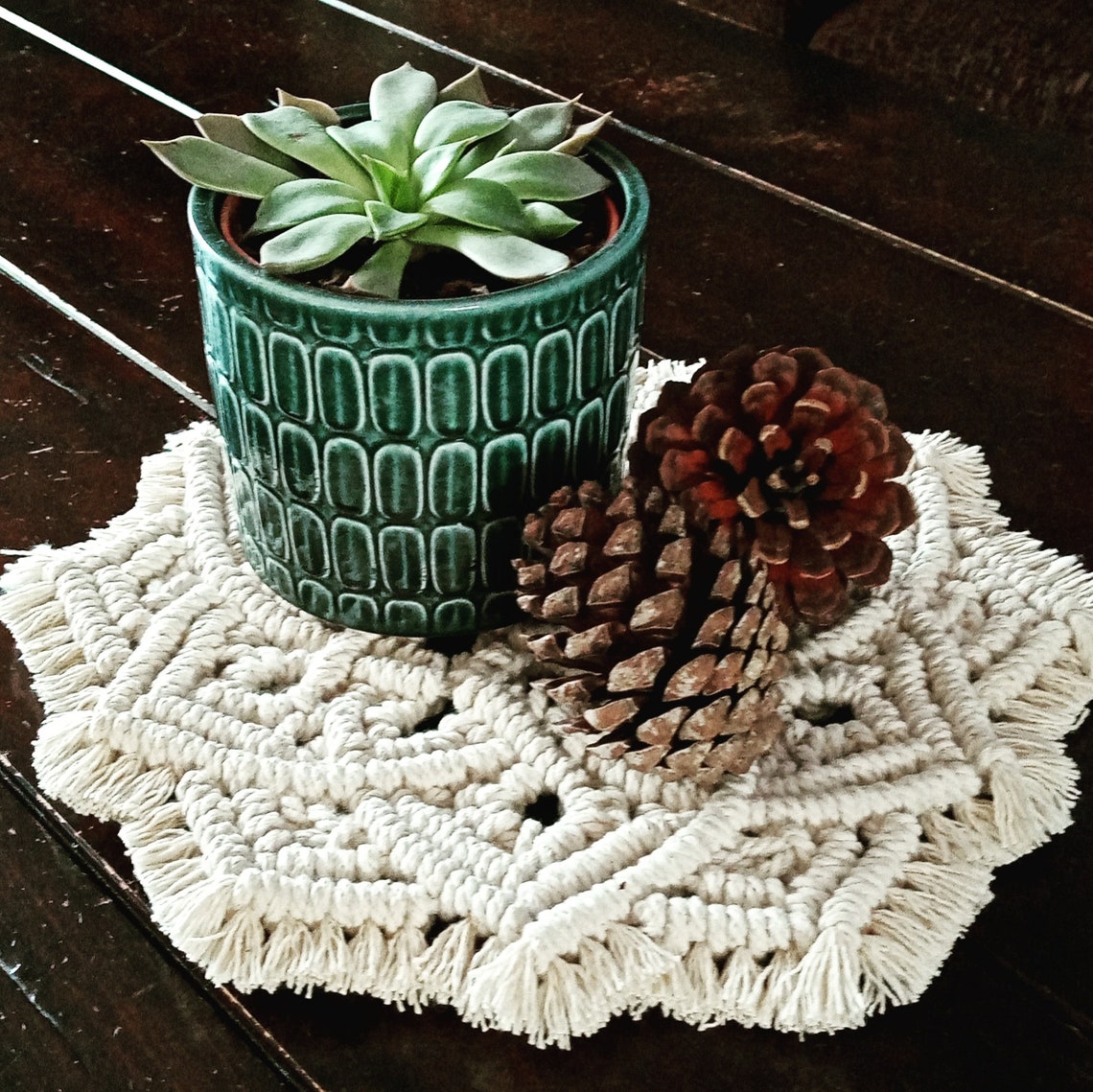 Macrame table mat Etsy