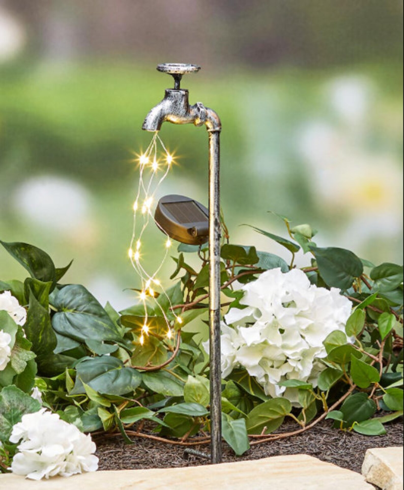 Solar Faucet Water Light Solar Garden Stakes Water Faucet Etsy