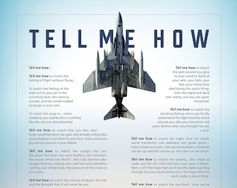 F-4 Phantom with the Tell Me How description of flight. This is a museum quality poster on ultra premium  luster photo paper.